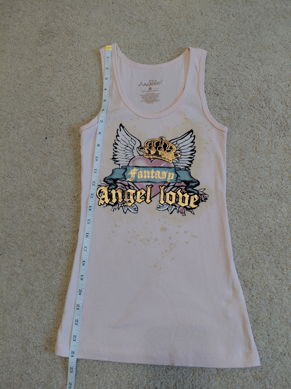Angels Ribbed Tank with Winged Crown Graphic - Picture 7 of 9